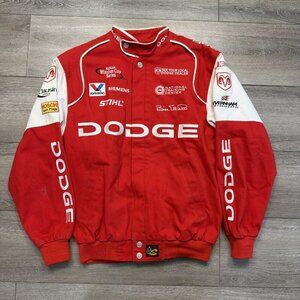 Vintage Chase Authentics Bill Elliott Dodge Red Button Up Men's Jacket Size S